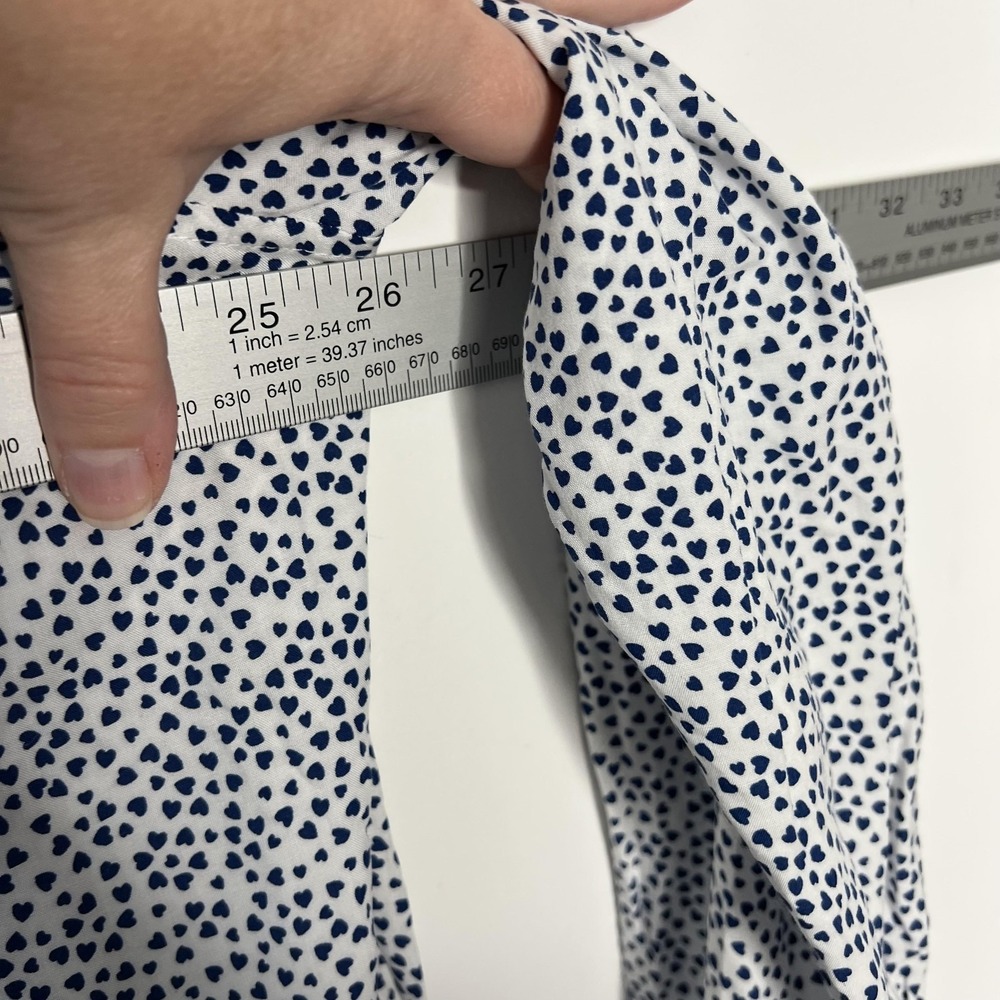 Jane And Delancey Shirt Womens 1X White Heart Print Rayon Button Front Tunic - Picture 14 of 14